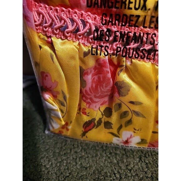 Regency Romance Parade Gown Bridgerton Costume Yellow Pink Floral Women's S/M - Picture 6 of 6